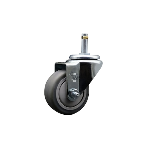 Service Caster 3'' Thermoplastic Rubber Wheel Swivel 7/16'' Grip Ring Stem Caster SCC-GR20S314-TPRB-716138
